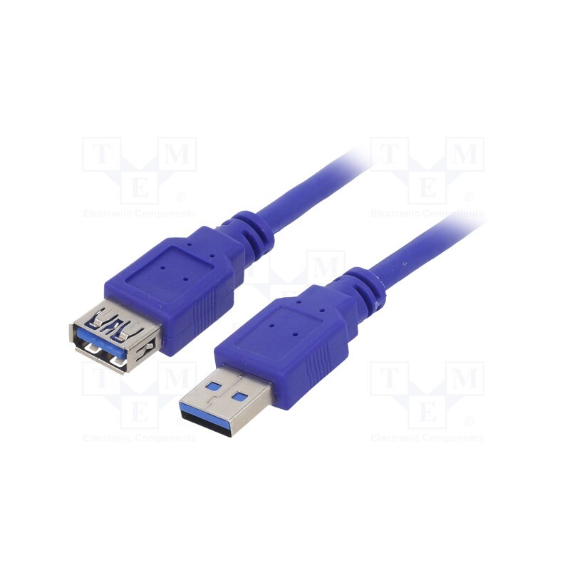 1 pcs x GEMBIRD - CCP-USB3-AMAF-6 - Cable, USB 3.0, USB A socket,USB A plug, 1.8m, blue, PVC
