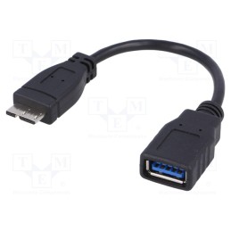 1 pcs x AKYGA - AK-AD-30 - Cable, OTG,USB 3.0, USB A socket,USB B micro plug, 0.15m, black