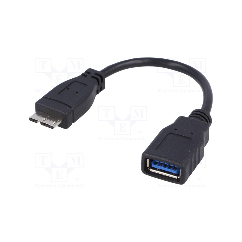 1 pcs x AKYGA - AK-AD-30 - Cable, OTG,USB 3.0, USB A socket,USB B micro plug, 0.15m, black