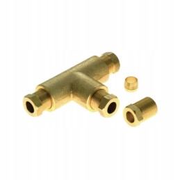 Tee for gas copper pipe with 8mm connector