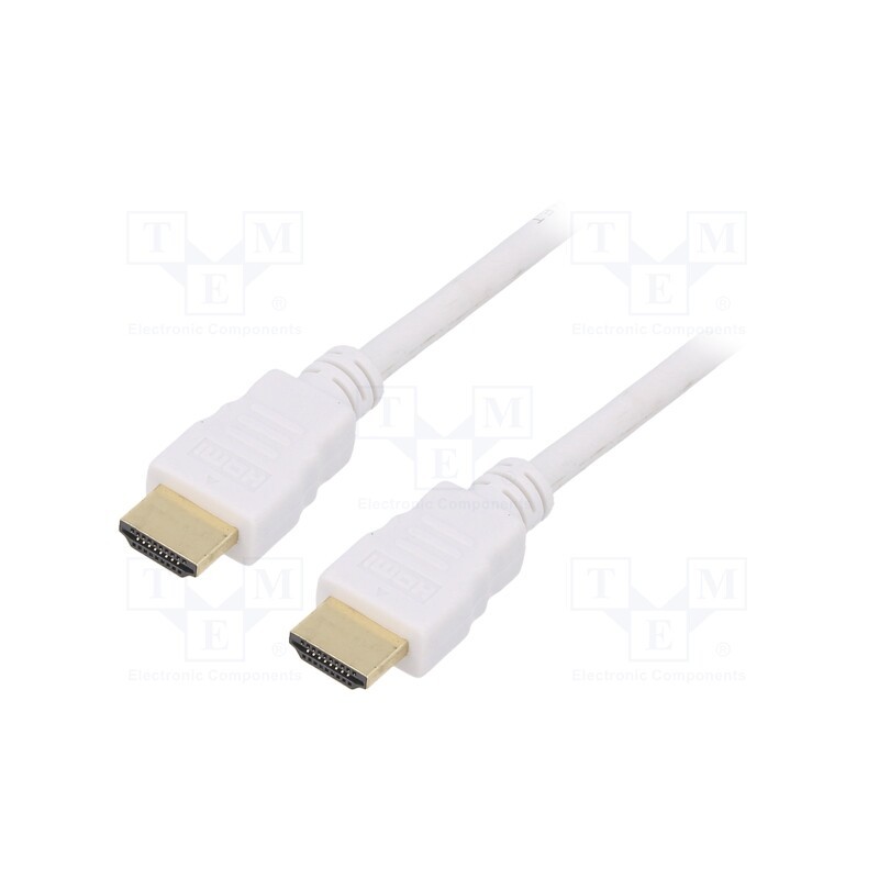 1 pcs x GEMBIRD - CC-HDMI4-W-10 - Cable, HDMI 2.0, HDMI plug,both sides, PVC, 3m, white, 30AWG