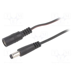 1 pcs x BQ CABLE - DC.EXT.6200.0100 - Cable, 2x0.35mm2, DC 5,5/2,1 plug,DC 5,5/2,1 socket, straight