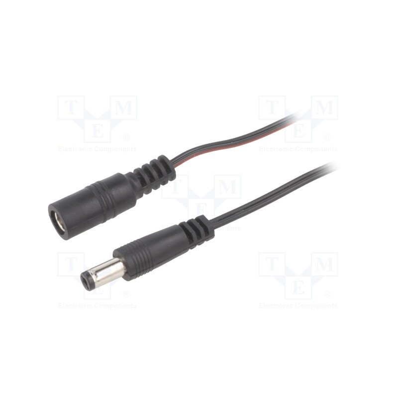1 pcs x BQ CABLE - DC.EXT.6200.0100 - Cable, 2x0.35mm2, DC 5,5/2,1 plug,DC 5,5/2,1 socket, straight