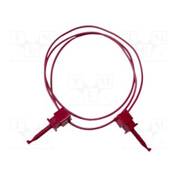 1 pcs x MUELLER ELECTRIC - BU-1010-A-24-2 - Test lead, 5A, clip-on hook probe,both sides, Urated: 300V, red