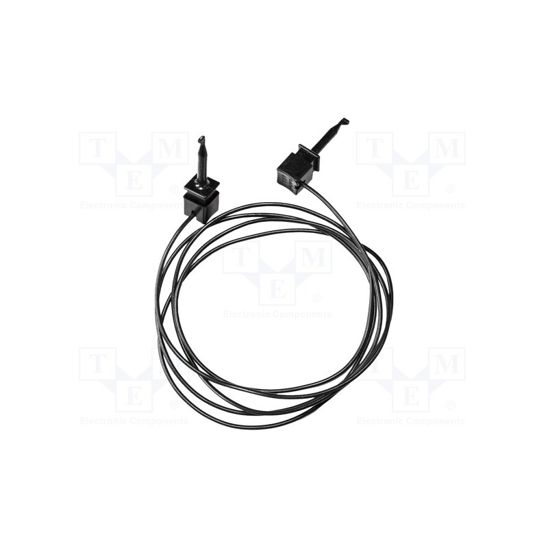 1 pcs x MUELLER ELECTRIC - BU-1010-A-24-0 - Test lead, 5A, clip-on hook probe,both sides, Urated: 300V, black