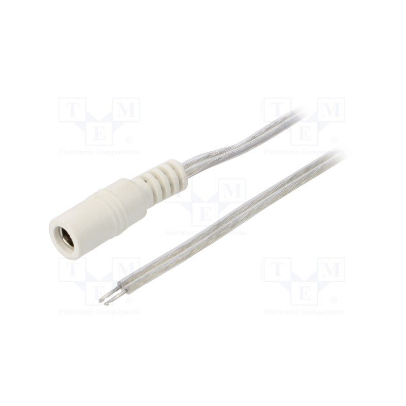1 pcs x BQ CABLE - DC.CAB.8010.0300 - Cable, 2x0.5mm2, wires,DC 5,5/2,1 socket, straight, transparent