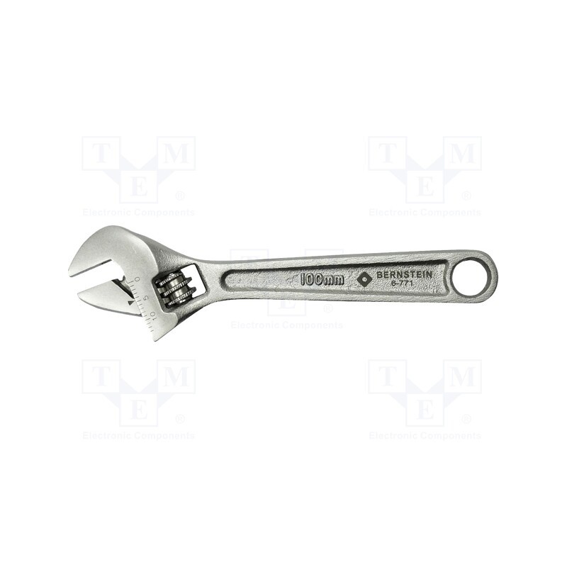 1 pcs x BERNSTEIN - 6-771 - Wrench, adjustable, 100mm, Max jaw capacity: 13mm