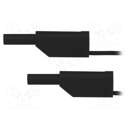 1 pcs x SCHu00dcTZINGER - VSFK A301 / 0.5 / 100 / SW - Test lead, 10A, banana plug 2mm,both sides, Len: 1m, black