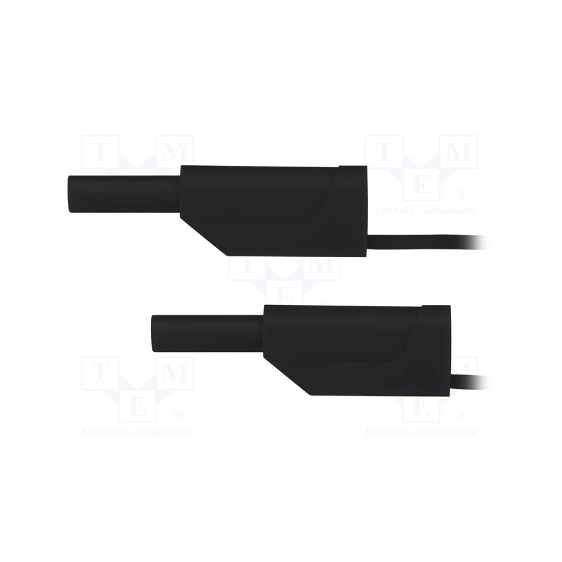 1 pcs x SCHu00dcTZINGER - VSFK A301 / 0.5 / 100 / SW - Test lead, 10A, banana plug 2mm,both sides, Len: 1m, black