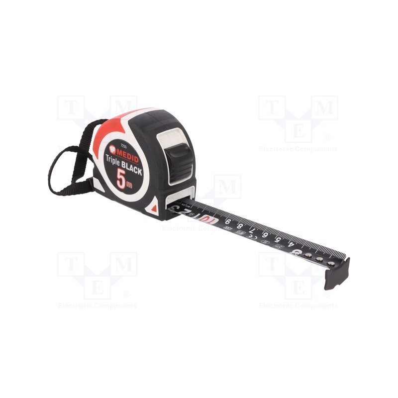 1 pcs x MEDID - 7255 - Measuring tape, L: 5m, Width: 25mm, Enclos.mat: ABS,elastolan