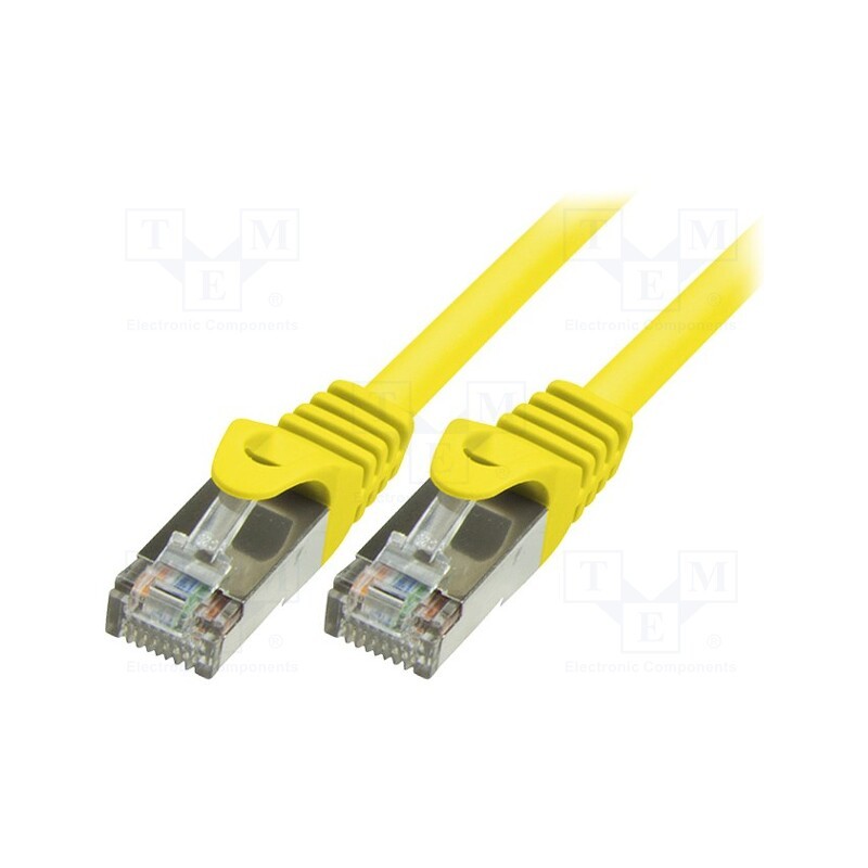 1 pcs x LOGILINK - CP1027S - Patch cord, F/UTP, 5e, stranded, CCA, PVC, yellow, 0.5m, 26AWG