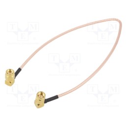 1 pcs x MUELLER ELECTRIC - BU-4150032012 - Cable, 50Ω, 0.3m, SMA plug,both sides, shielded, angled, -65÷150°C