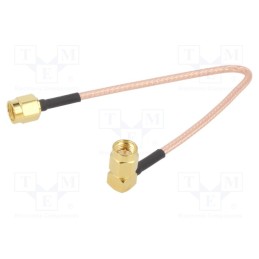 1 pcs x MUELLER ELECTRIC - BU-4150030006 - Cable, 50Ω, 0.15m, SMA plug,both sides, shielded, angled, 6'