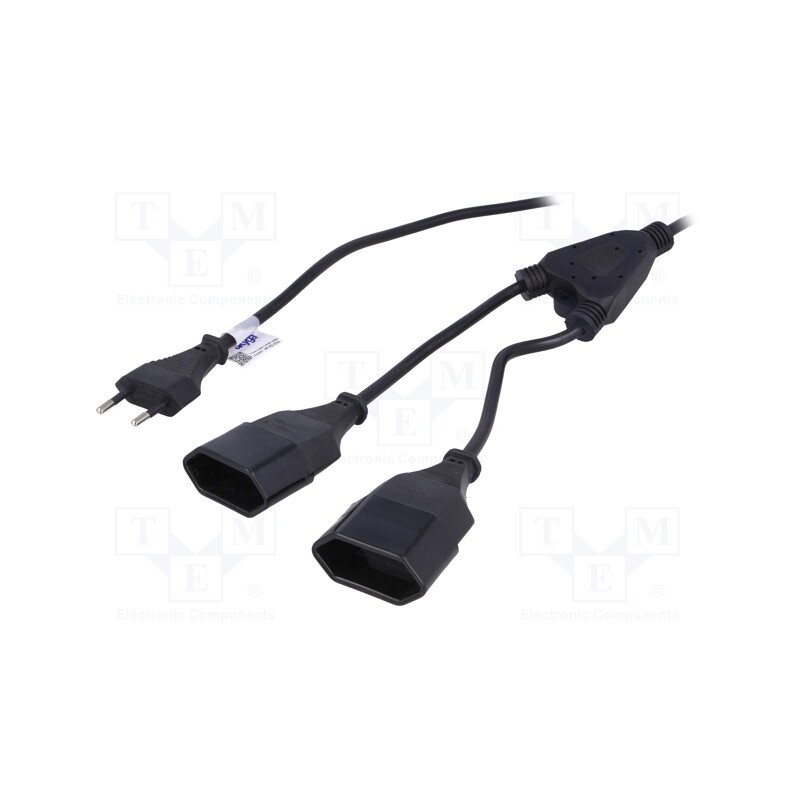 1 pcs x AKYGA - AK-RD-05A - Cable, 2x0.75mm2, CEE 7/16 (C) socket x2,CEE 7/16 (C) plug, PVC