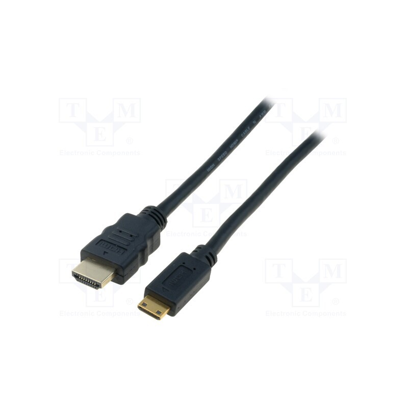 1 pcs x DIGITUS - AK-330106-020-S - Cable, HDMI 1.3, HDMI plug,mini HDMI plug, 2m, black