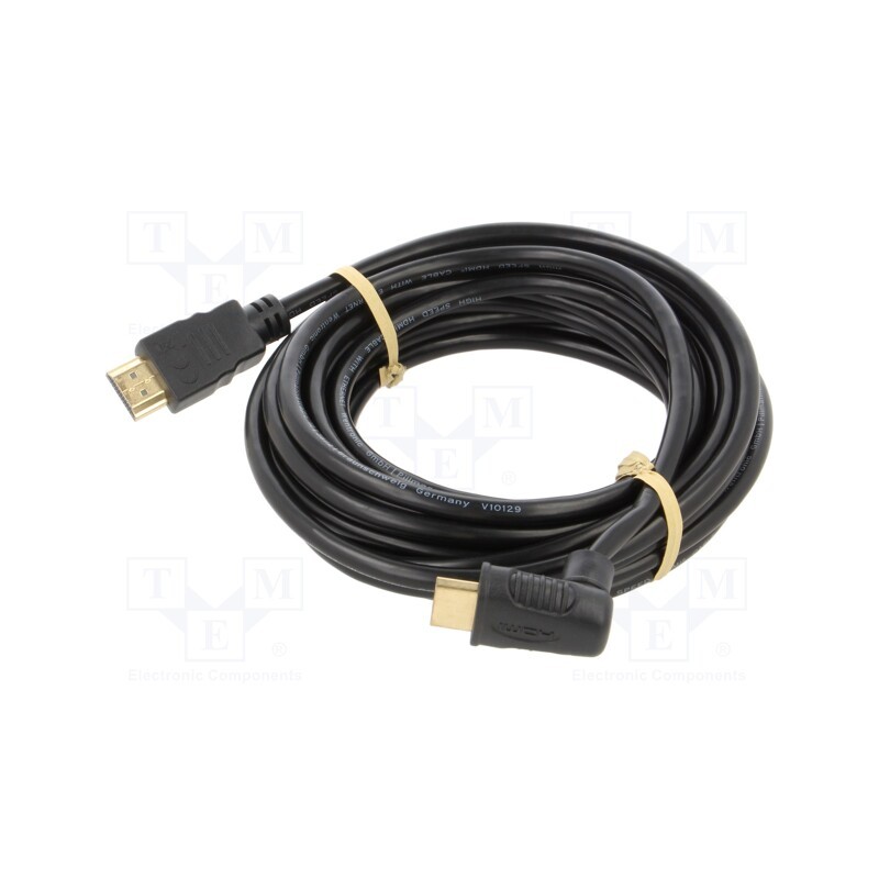 1 pcs x Goobay - 61298 - Cable, HDCP 2.2,HDMI 2.0, HDMI plug,HDMI plug 90°, PVC, 5m, black