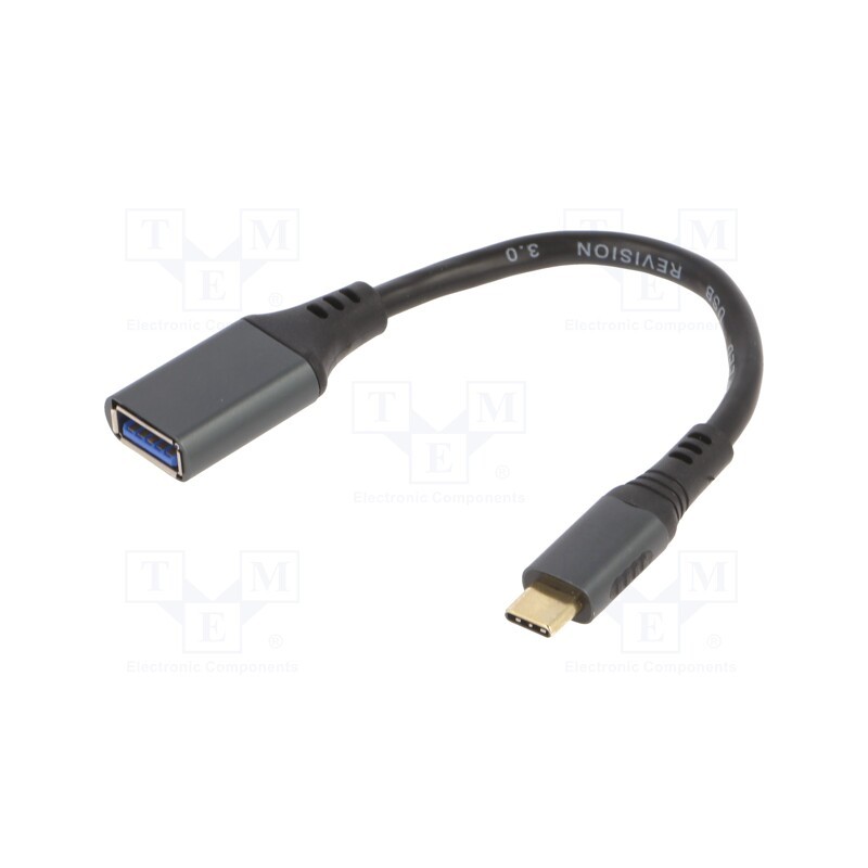 1 pcs x GEMBIRD - A-USB3C-OTGAF-01 - Adapter, USB 3.0, USB A socket,USB C plug, 0.15m, black, 5Gbps