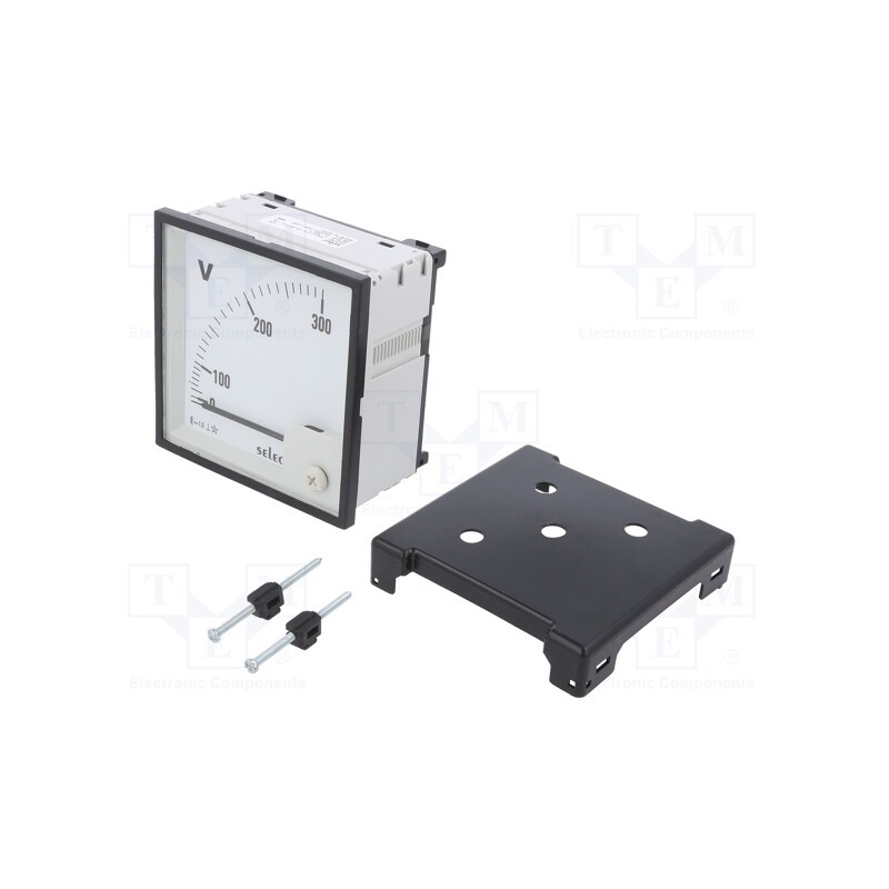 1 pcs x SELEC - AM-V-3-N-CE - Voltmeter, on panel, 0÷300V, Class: 1.5, 50÷60Hz, 96x96x68mm