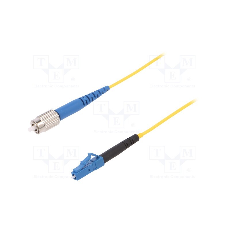 1 pcs x FIBRAIN - G-LC-FC-S-003.0-SX-D-18-Y - Fiber patch cord, FC/UPC,LC/UPC, 3m, Optical fiber: 9/125um, Gold