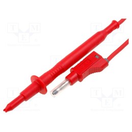 1 pcs x DONAU ELEKTRONIK - - - Test lead, 25A, with 4mm axial socket, Len: 1m, red