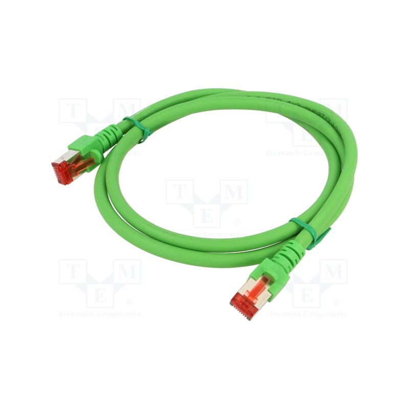 1 pcs x HELUKABEL - 803008 - Patch cord, S/FTP, 6, stranded, Cu, LSZH, green, 1m, 27AWG