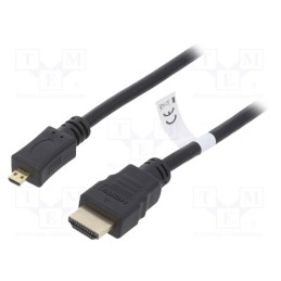 1 pcs x Goobay - 53785 - Cable, HDMI 2.0, HDMI plug,micro HDMI plug, PVC, Len: 2m, black