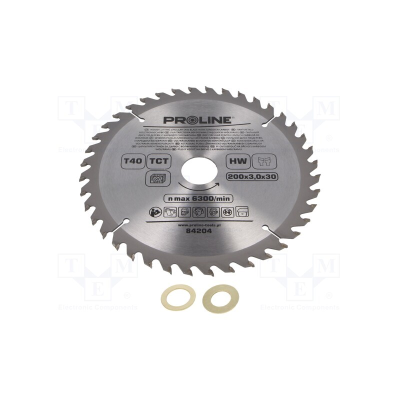 1 pcs x PROLINE - 84204 - Circular saw, Ø: 200mm, Øhole: 30mm, Teeth: 40, cemented carbide