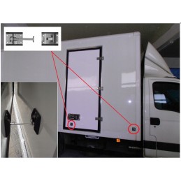 Door holder for container buildings, galvanized