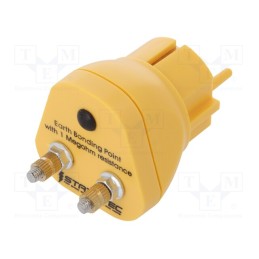 1 pcs x STATICTEC - STW2130 - Earthing plug, ESD, 1MΩ, Plug: EU, screw M5 with nut x2