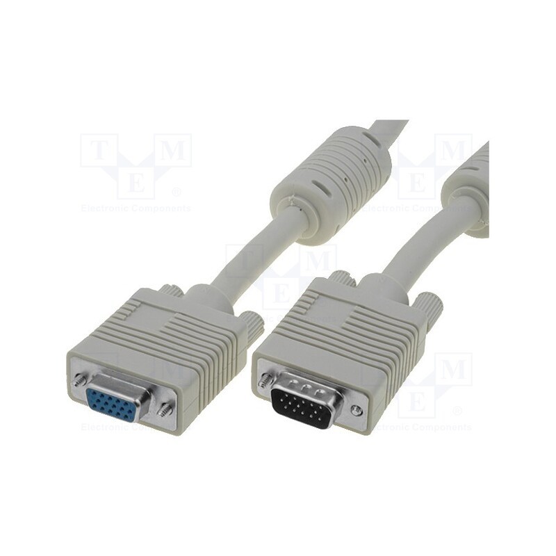 1 pcs x DIGITUS - AK-310203-100-E - Cable, D-Sub 15pin HD socket,D-Sub 15pin HD plug, grey, 10m