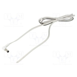 1 pcs x WEST POL - A25-TT-T050-150WH - Cable, 2x0.5mm2, wires,DC 5,5/2,5 plug, angled, white, 1.5m