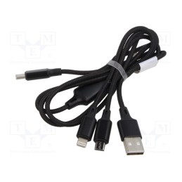 1 pcs x DIGITUS - AK-300160-010-S - Cable, nickel plated, 1m, black, Core: Cu, 30AWG, 2A