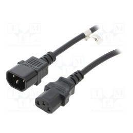 1 pcs x Goobay - 39203 - Cable, IEC C13 female,IEC C14 male, PVC, 5m, black, 10A, 250V