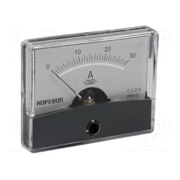 1 pcs x VELLEMAN - AIM6030A - Ammeter, on panel, I DC: 0÷30A, Class: 2.5, 60x47mm