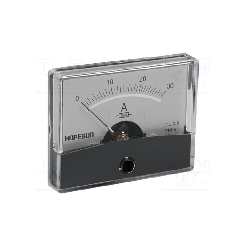 1 pcs x VELLEMAN - AIM6030A - Ammeter, on panel, I DC: 0÷30A, Class: 2.5, 60x47mm