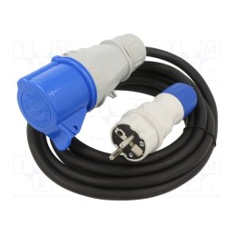 1 pcs x KEL - W-99949 - Extension lead, 3x2.5mm2, Sockets: 1, rubber, black, 3m, 16A