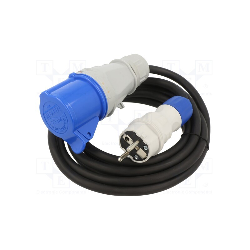 1 pcs x KEL - W-99949 - Extension lead, 3x2.5mm2, Sockets: 1, rubber, black, 3m, 16A