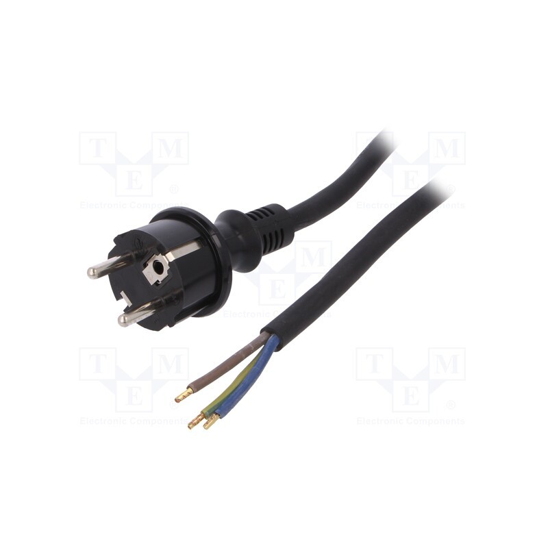 1 pcs x PLASTROL - W-97278 - Cable, 3x2.5mm2, CEE 7/7 (E/F) plug,wires,SCHUKO plug, rubber