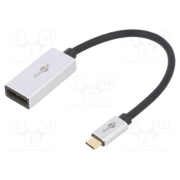 1 pcs x Goobay - 60195 - Adapter, DisplayPort 1.4,HDCP 2.2, gold-plated, 0.15m, black