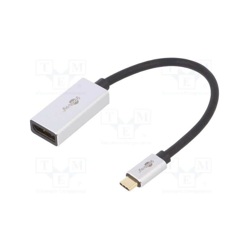 1 pcs x Goobay - 60195 - Adapter, DisplayPort 1.4,HDCP 2.2, gold-plated, 0.15m, black