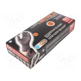 1 pcg x PG TOOLS - 506.12 - Protective gloves, Size: 10,XL, black, nitryl, 50pcs.