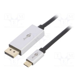 1 pcs x Goobay - 60176 - Adapter, DisplayPort 1.4,HDCP 2.2, DisplayPort plug,USB C plug