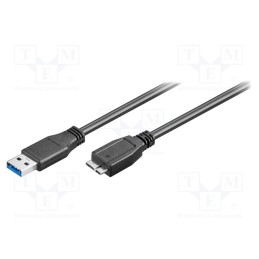 1 pcs x Goobay - 95027 - Cable, USB 3.0, USB A plug,USB B micro plug, 3m, black, 5Gbps