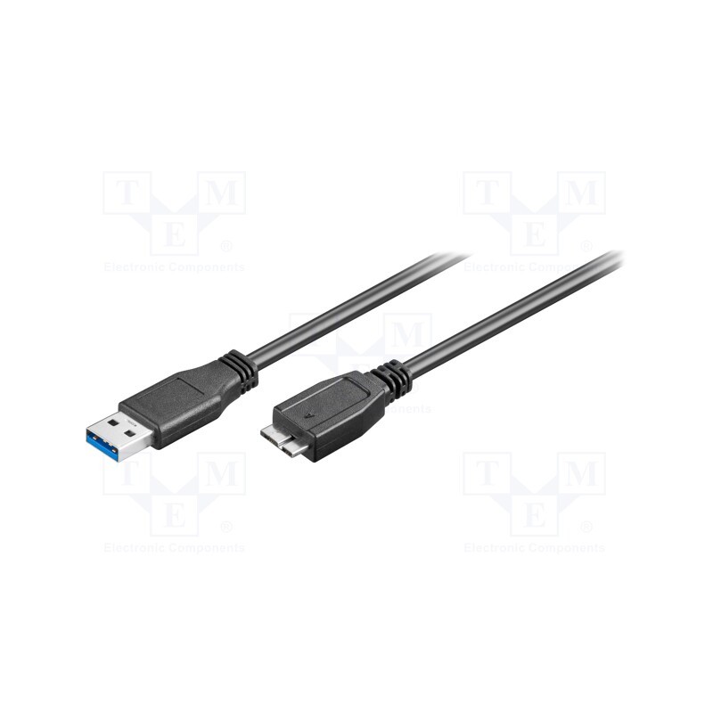 1 pcs x Goobay - 95027 - Cable, USB 3.0, USB A plug,USB B micro plug, 3m, black, 5Gbps