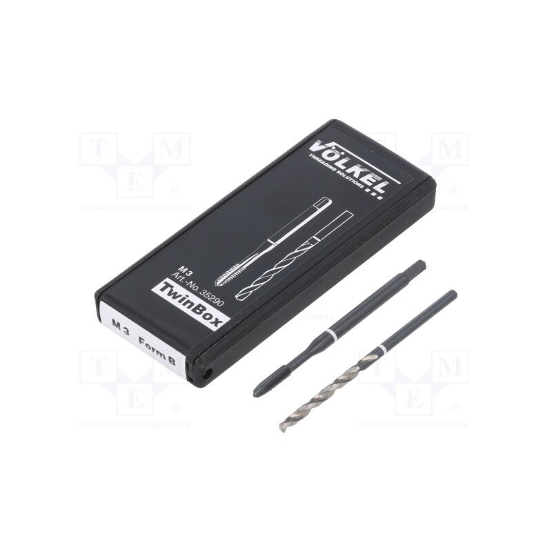 1 set x Vu00d6LKEL - 35290 - Tap, high speed steel cobalt HSS-E, M3, 0.5, ISO2/6H, 2pcs.