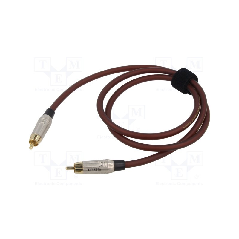1 pcs x TASKER - TK501PSF-TB - Cable, RCA plug,both sides, 1m, Plating: gold-plated, brown