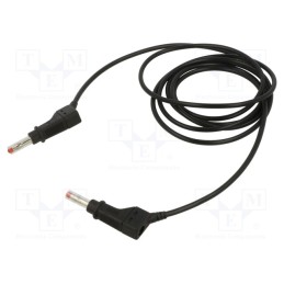 1 pcs x STu00c4UBLI - 66.9405-20021 - Test lead, 19A, banana plug 4mm,both sides, Len: 2m, black