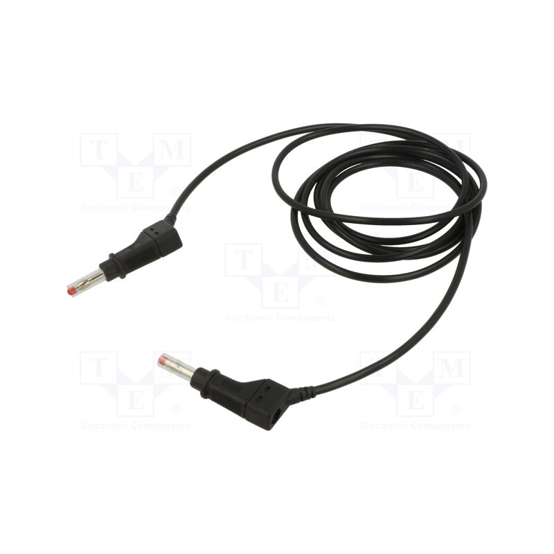 1 pcs x STu00c4UBLI - 66.9405-20021 - Test lead, 19A, banana plug 4mm,both sides, Len: 2m, black