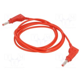 1 pcs x STu00c4UBLI - 66.9405-20022 - Test lead, 19A, banana plug 4mm,both sides, Len: 2m, red