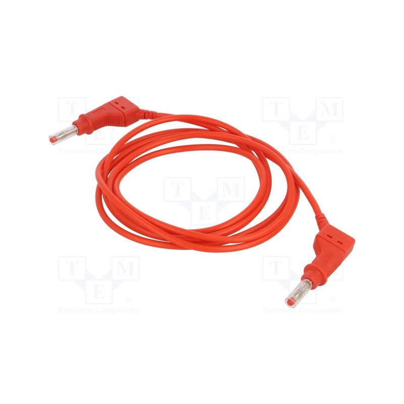 1 pcs x STu00c4UBLI - 66.9405-20022 - Test lead, 19A, banana plug 4mm,both sides, Len: 2m, red